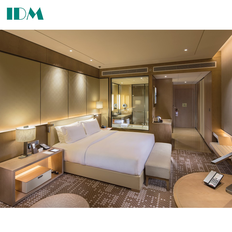 IDM-KY129 идм оптовый заказ Hilton Hotel стиль кровать мебель гостиничного номера набор мебели для спальни
