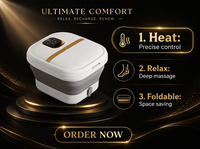 Masajeador Eléctrico de Pies Shiatsu de Alta Calidad, Spa para Pies, Pedicura, Circulación Sanguínea, Vibración, Diseño Plegable, Control de Tiempo