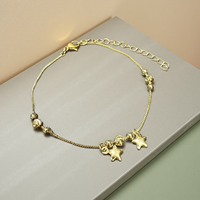 Bracelet empilable ajustable tendance, style étoiles dorées fascinantes, bijoux de fête, breloques pour femmes, vente chaude
