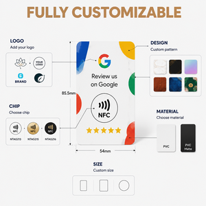 Tarjeta NFC programable personalizada <span class=keywords><strong>de</strong></span> PVC y acrílico Ntag213 Ntag215 con código <span class=keywords><strong>QR</strong></span> para reseñas <span class=keywords><strong>de</strong></span> Google, directamente <span class=keywords><strong>de</strong></span> fábrica - Product Image 5
