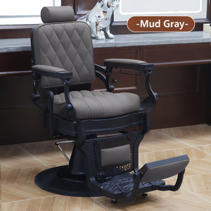 Sillón de Barbería Vintage para Salón de Peluquería Masculina, Sillón de Barbería Reclinable con Elevación Hidráulica, Sillón Clásico para Afeitar y Lavar el Cabello - Product Image 3