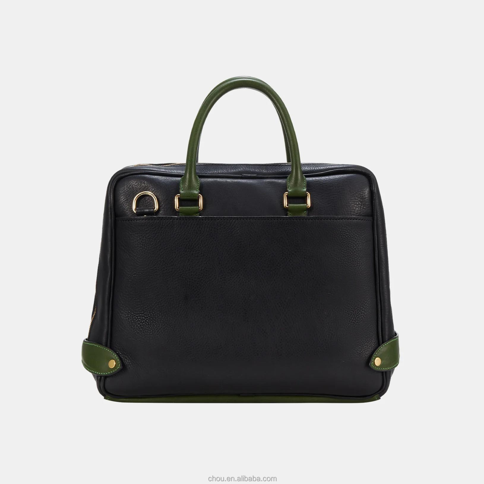 CHOU Shanghai Handmade Genuine Leather Luxury Briefcase – Premium Business Laptop Bag with Trolley Sleeve