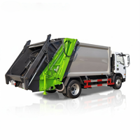 Camion compacteur de déchets Dongfeng D7 4x2 personnalisé avec levage de bras, capacité 9000/10000L, superstructure de collecte des déchets à commande hydraulique à distance