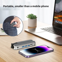 Nouveau support pour ordinateur portable pliable en aluminium Xowo réglable avec hub 3 USB haute vitesse 3.0 rotatif et 2 ports de charge Type-C