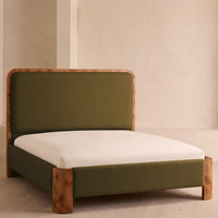 Neuheiten Sorgfältig Gefertigter Eichenholz-Bettrahmen Schlafzimmer-Set Komfortables Maßgefertigtes Einzigartiges Bett
