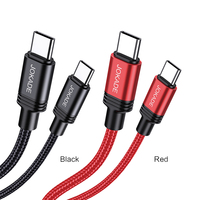 JOKADE kabel Data pengisi daya ponsel pintar, kabel Data pengisi daya ponsel pintar, kawat kepang aluminium paduan tipe-c ke tipe-c PD100W 1M untuk ponsel