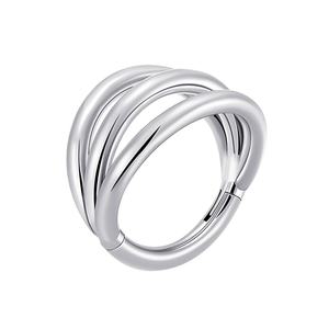 แหวนแฟชั่นแบบห่วงเจาะร่างกายทำจากไทเทเนียม F136 ASTM ห่วงแบบ3เส้นห่วงห่วงแบบคลิกเกอร์เจาะห่วง - Product Image 2