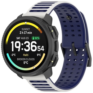 Correa de Silicona para Reloj <span class=keywords><strong>Suunto</strong></span> Nautic S <span class=keywords><strong>Vertical</strong></span> 2/RACE 2 S/Run Smartwatch, Correa Deportiva de Repuesto con Rayas Horizontales de Doble Color - Product Image 5