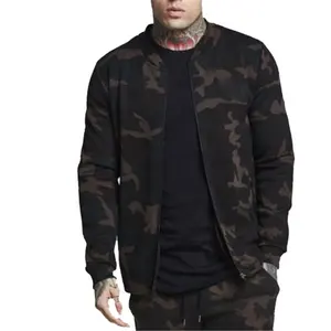 LF-Veste coupe-vent à capuche en coton contrasté noir et camouflage pour homme hiver