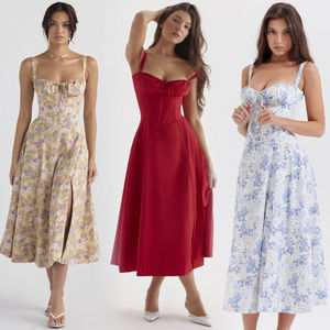 <span class=keywords><strong>Robe</strong></span> de soirée maxi élégante et décontractée pour femme, avec imprimé floral, sans manches, à nouer sur le devant, tenue formelle - Product Image 1