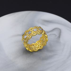 Anillo de Hombre Chapado en Oro de 24K al por Mayor Jxx, Anillo de Oro Cuadrado Geométrico Simple, Anillo de Boda - Product Image 6