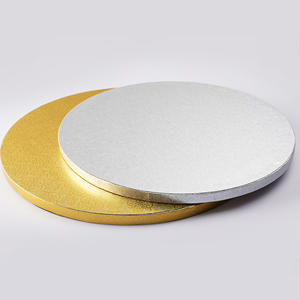 अनुकूलित नालीदार 11/10/12 इंच केक बोर्ड सोने चांदी का गोल केक ड्रम - Product Image 1