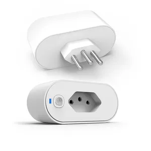 Tuya Wifi Smart Plug Google Home Alexa Tuya Soquete 16A Monitoramento de Energia Timing Smart Plug Home Automation Adapter Brasil Trabalho