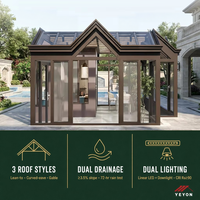 Yeyon OEM Serre en verre d'extérieur avec structure à poutres de liaison, toit à pignon haut, isolée thermiquement, anti-humidité, installation sur site
