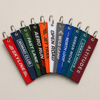 Porte-clés en tissu tissé personnalisé brodé avec anneau fendu, idéal pour les cadeaux promotionnels d'entreprise - Vente en gros