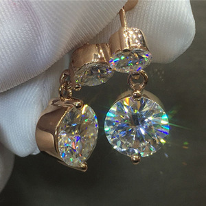 Orecchini pendenti rotondi in cristallo per donna, eleganti accessori moda per feste e uso quotidiano - Product Image 1