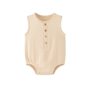 Tuta da bambina in fabbrica Keli Bear a maglia vestiti per bambini in cotone Casual <span class=keywords><strong>tutina</strong></span> in tinta unita senza maniche estiva body body - Product Image 2