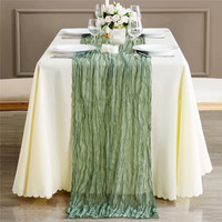 Tissu à fromage multicolore personnalisé linge de table gaze de coton sauge chemin de nappe de mariage pour décoration de mariage