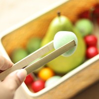 Pince à pain en bambou naturel en forme de U, durable et jetable, pour la cuisine domestique