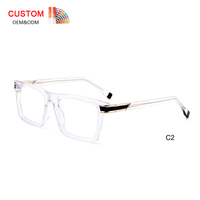 Lunettes optiques haut de gamme unisexe de luxe Logo personnalisé Montures de lunettes en acétate tendance de luxe Montures en acétate nouveau style mixte en métal