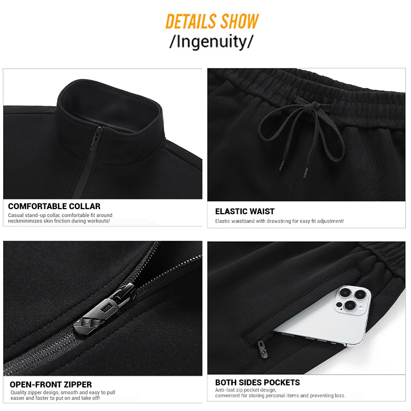 High-quality Autumn Best-selling Spandex/polyester Hoodie Set Breathable Elastic Casual Sports Wear Plus Size Two-piece Set · image 2