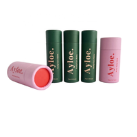 Offre Spéciale mode baume à lèvres carton boîte ronde déodorant bâton cylindre Carton conteneur compostable corps savon Push up papier Tube