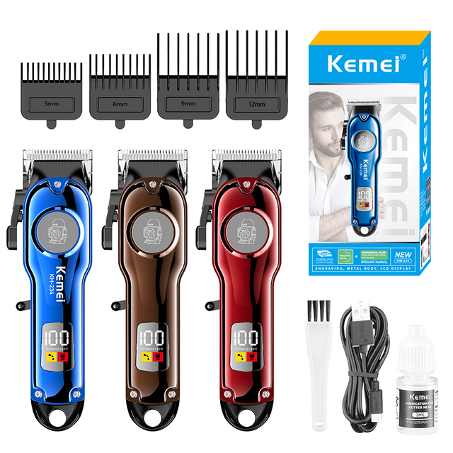 KEMEI Km-234 Men Trimmer Clipper Professional Hair Trimmer Led Display Rechargeable Cordless Hair Clipper