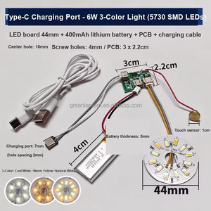 Módulo de Luz Nocturna LED de 5V con Control de Tres Colores/Colorido, Recargable, con Atenuación Táctil, Accesorio de Juguete, Placa de Iluminación - Product Image 4