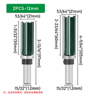 Fresa CNC de carburo con recubrimiento TiAlN de dos filos, vástago de 8 mm, para recorte y fresado de madera, con rodamiento totalmente encapsulado, OEM