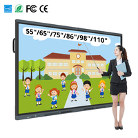 Écran tactile LED plat numérique interactif intelligent de 55/65/75/86/100 pouces, panneau d'affichage LCD, tableau blanc interactif, prix du tableau blanc