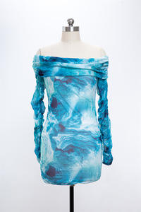 Nuovi arrivi con cravatta a spalla tinta vestito estivo donna semplicemente aderente - Product Image 3