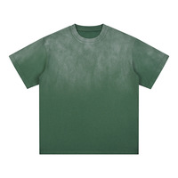 T-shirt à manches courtes pour hommes T-shirt uni lourd en tissu tricoté lavé 100% coton T-shirt surdimensionné dégradé de conception vierge
