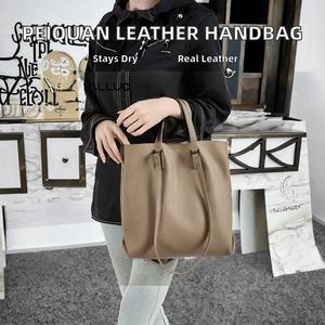 Nouveau Sac Fourre-tout Décontracté en Cuir Véritable pour Femme, Imperméable avec Fermeture Éclair, Sac à Main Haut de Gamme, Sac à Bandoulière Unique - Product Image 2