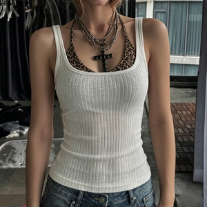 <b>Sheer</b> Low Cut Camisole Leopard Print <b>Bralette</b> Two-Piece Set – See Through Cami Top with Matching Outer - Product Image 1