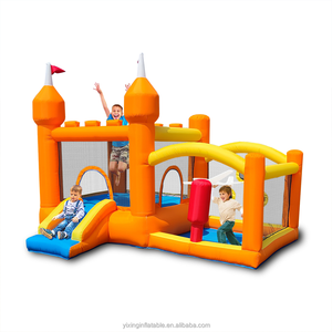 Comodo letto gonfiabile per bambini in tessuto Oxford materiale piccolo castello a tema con accessorio soffiatore integrato - Product Image 1