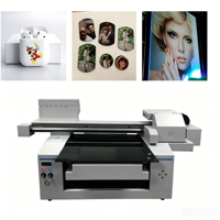 Imprimante UV à plat pour coques de téléphone en acrylique, signalétique métallique cylindrique, étiquettes en cristal, machine d'impression couleur 3D EPS I3200 Chine A3/A2/A1
