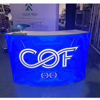 Mostrador Promocional Portátil con Luz LED para Ferias Comerciales, Eventos, Recepción, Exhibición Publicitaria Comercial, Personalizable