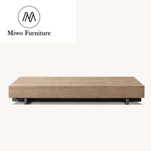 Muebles de exterior de lujo Vestíbulo del hotel Jardín Diseño moderno Madera de teca natural Striata Patio Resort Lounge <span class=keywords><strong>Mesa</strong></span> de centro <span class=keywords><strong>cuadrada</strong></span> - Product Image 6