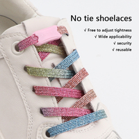 Lacets élastiques arc-en-ciel pour baskets, innovation, lacets plats sans nœuds, lacets sans nœuds pour enfants et adultes, lacets brillants luxueux