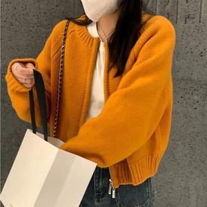 Zipper Short Knitted Sweater Cardigan and Autumn New Lazy Style <strong>Top</strong> - Product Image 2