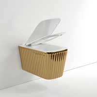 Articles sanitaires couleur dorée salle de bain toilette en céramique wc doré toilette à chasse d'eau tornade suspendue