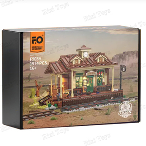 F9039 MOC Série Street View Modèle <span class=keywords><strong>Gare</strong></span> Ferroviaire Occidentale pour Enfants Jouets Éducatifs DIY <span class=keywords><strong>de</strong></span> Noël Cadeau Ensembles <span class=keywords><strong>de</strong></span> Blocs <span class=keywords><strong>de</strong></span> Construction - Product Image 6