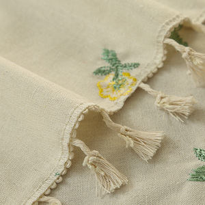 <span class=keywords><strong>Elegante</strong></span> <span class=keywords><strong>Tovaglia</strong></span> Rettangolare in Cotone e Lino Ricamata <span class=keywords><strong>con</strong></span> Nappe, Copritavolo Impermeabile Personalizzato per Casa, Hotel, Feste, Picnic - Product Image 6