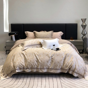 Parure <span class=keywords><strong>de</strong></span> lit <span class=keywords><strong>de</strong></span> luxe en gros pour lit Queen Size, 4 pièces, en coton Ten-cel 60S, avec housse <span class=keywords><strong>de</strong></span> <span class=keywords><strong>couette</strong></span> et draps en satin anti-humidité - Product Image 1