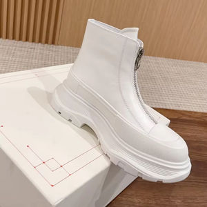 Bottes montantes en cuir à lacets de haute qualité, semelle épaisse, style marche, toutes saisons, nouvelle collection 2026, luxe, designer, tendance mode homme - Product Image 5