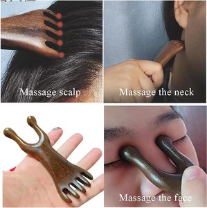 Outil Gua Sha en bois, masseur facial manuel multifonctionnel pour les yeux, le nez, les points d'acupuncture, les méridiens, grattoir musculaire, cadeau personnalisé en gros - Product Image 5