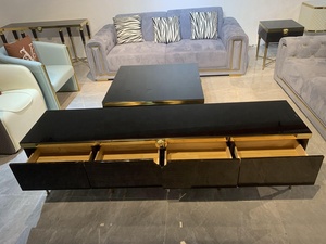 CT1801 Meuble TV moderne <span class=keywords><strong>en</strong></span> métal brillant Mobilier de salon contemporain pour maison ou appartement pour chambre à coucher - Product Image 4