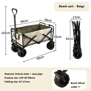Einstellbarer zusammen klappbarer Hochleistungs-Klapp wagen im Freien Camping wagen <span class=keywords><strong>Strand</strong></span> picknick faltbar Camping wagen Boller wagen - Product Image 2