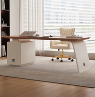 Bureau de direction en bois massif, luxueux, moderne, ergonomique, durable, multifonctionnel, avec rangement, bureau d'ordinateur