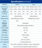 Système de mur vidéo LED P2.6 3.91mm IP65 pour animation, écran incurvé intérieur pour location, exposition, scène